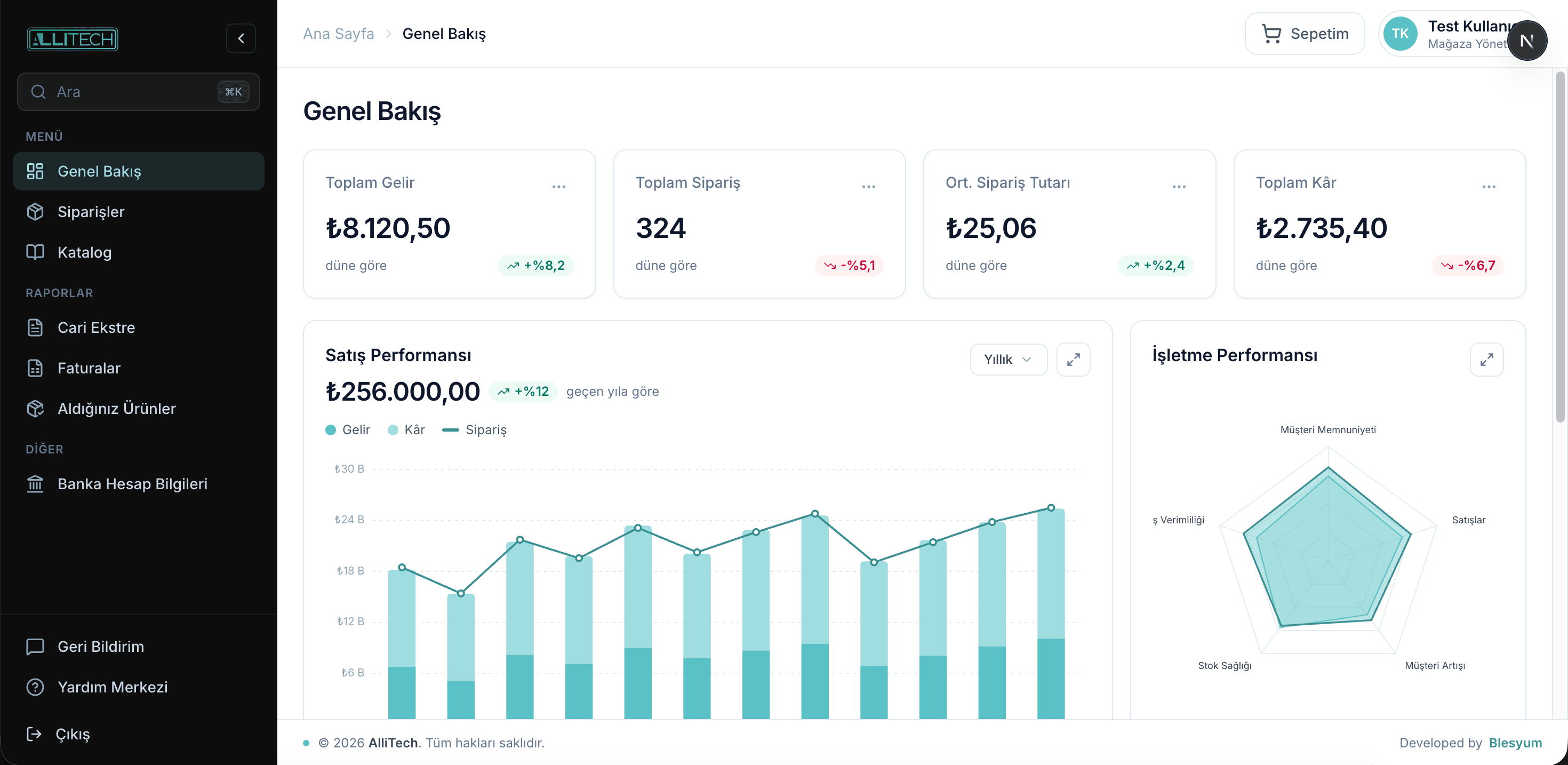 Dashboard önizlemesi